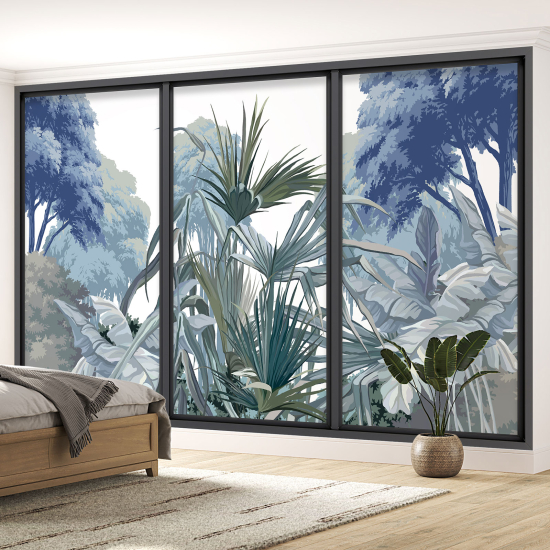 Optical Illusion Panoramic Bay Window Wall Mural / Wallpaper - Jungle