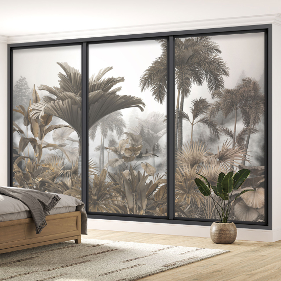 Optical Illusion Panoramic Bay Window Wall Mural / Wallpaper - Jungle