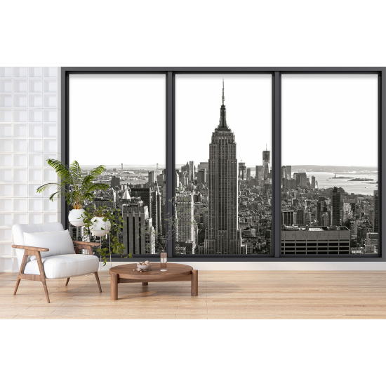 Optical Illusion Panoramic Bay Window Wall Mural / Wallpaper - New York