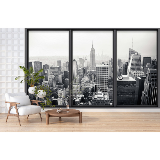 Optical Illusion Panoramic Bay Window Wall Mural / Wallpaper - New York