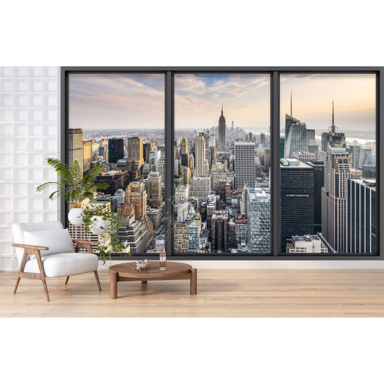 Optical Illusion Panoramic Bay Window Wall Mural / Wallpaper - New York