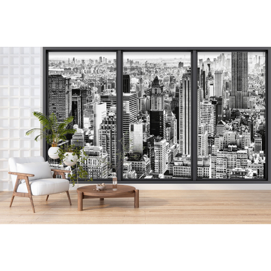 Optical Illusion Panoramic Bay Window Wall Mural / Wallpaper - New York