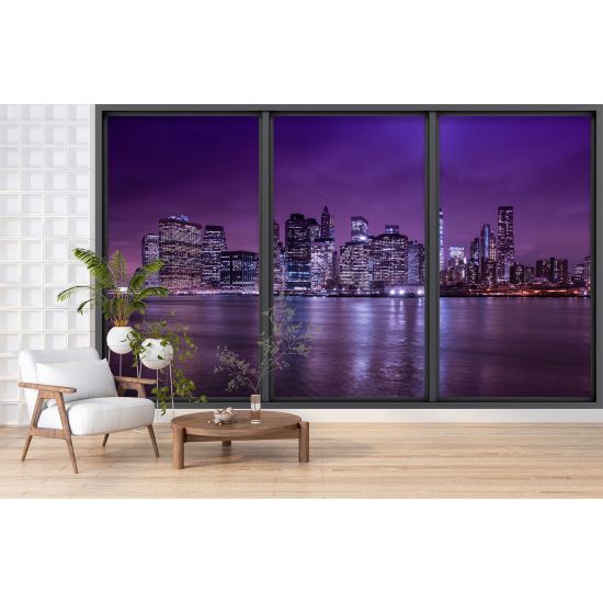 Optical Illusion Panoramic Bay Window Wall Mural / Wallpaper - New York