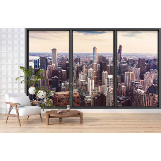 Optical Illusion Panoramic Bay Window Wall Mural / Wallpaper - New York