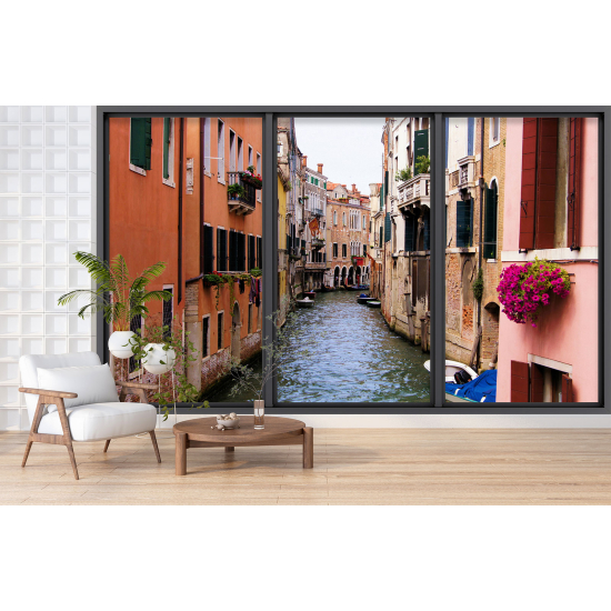 Optical Illusion Panoramic Bay Window Wall Mural / Wallpaper - Venice