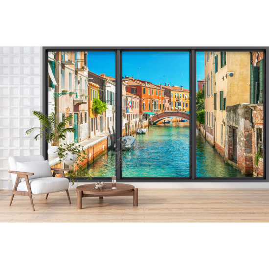 Optical Illusion Panoramic Bay Window Wall Mural / Wallpaper - Venice