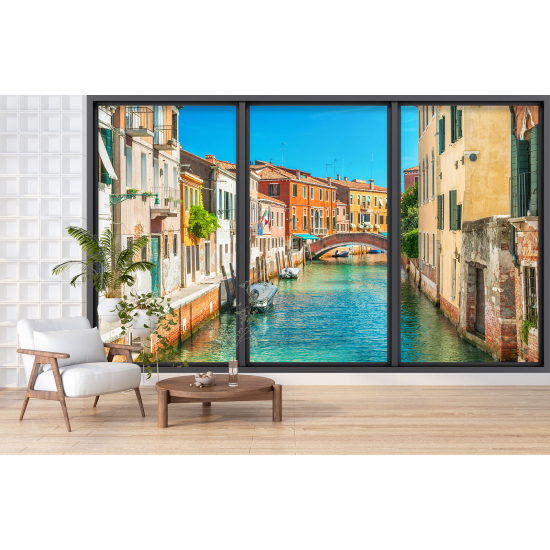 Optical Illusion Panoramic Bay Window Wall Mural / Wallpaper - Venice