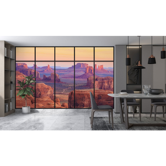 Optical Illusion Panoramic Window Wall Mural / Wallpaper - Grand Canyon