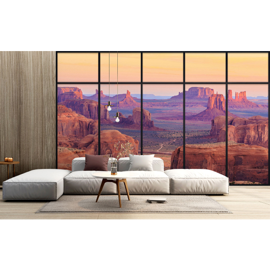 Optical Illusion Panoramic Window Wall Mural / Wallpaper - Grand Canyon