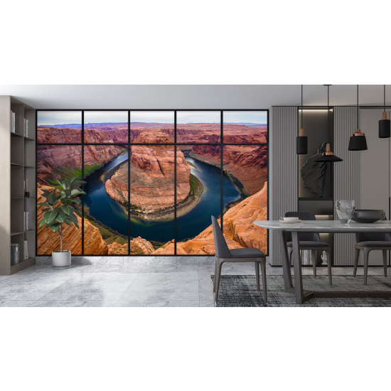 Optical Illusion Panoramic Window Wall Mural / Wallpaper - Grand Canyon