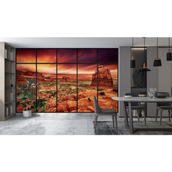 Optical Illusion Panoramic Window Wall Mural / Wallpaper - Grand Canyon