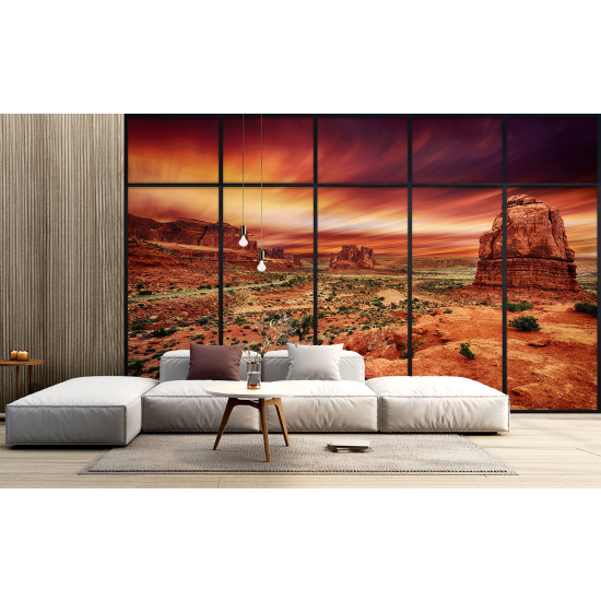 Optical Illusion Panoramic Window Wall Mural / Wallpaper - Grand Canyon