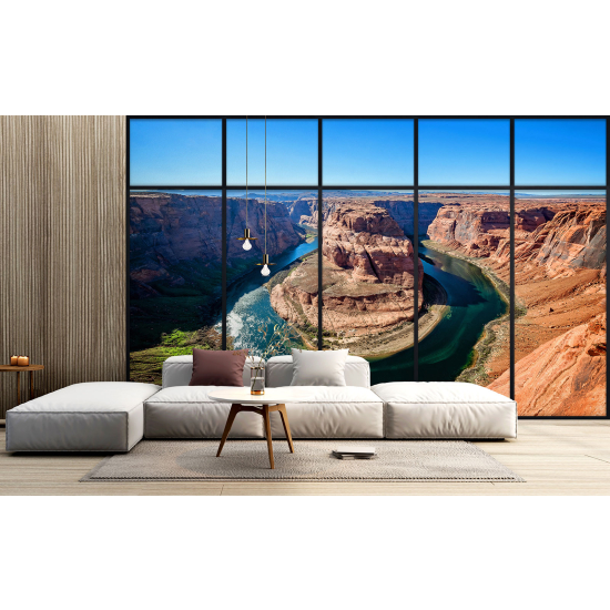 Optical Illusion Panoramic Window Wall Mural / Wallpaper - Grand Canyon