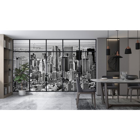 Optical Illusion Panoramic Window Wall Mural / Wallpaper - New York