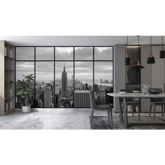 Optical Illusion Panoramic Window Wall Mural / Wallpaper - New York