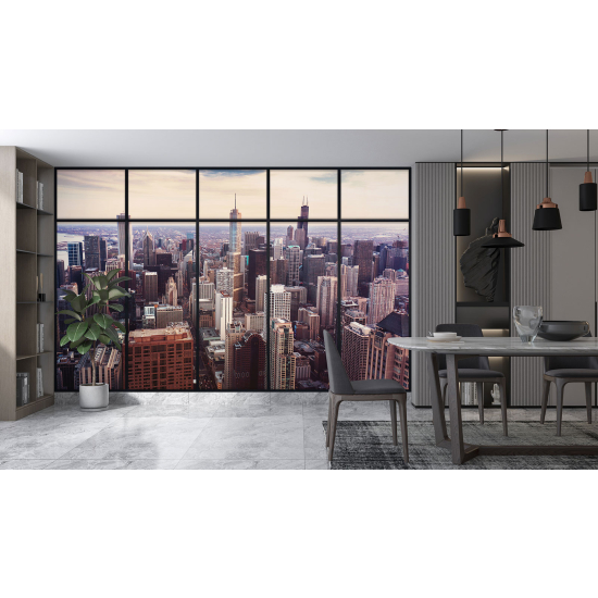 Optical Illusion Panoramic Window Wall Mural / Wallpaper - New York