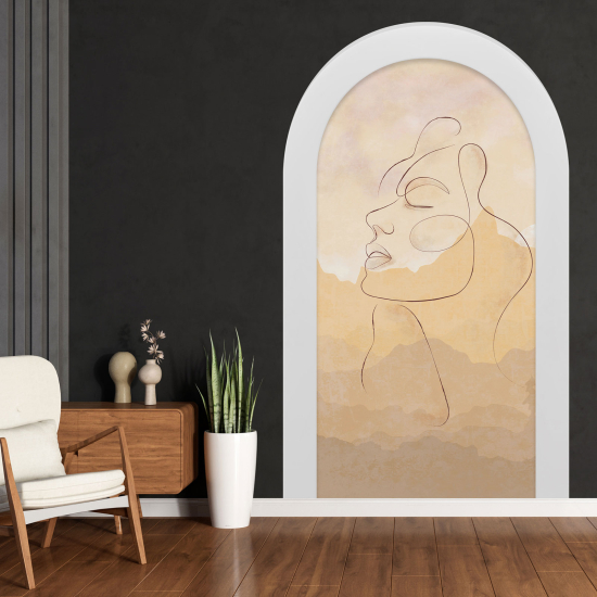 Optical Illusions Arch Wall Sticker - Abstract Face