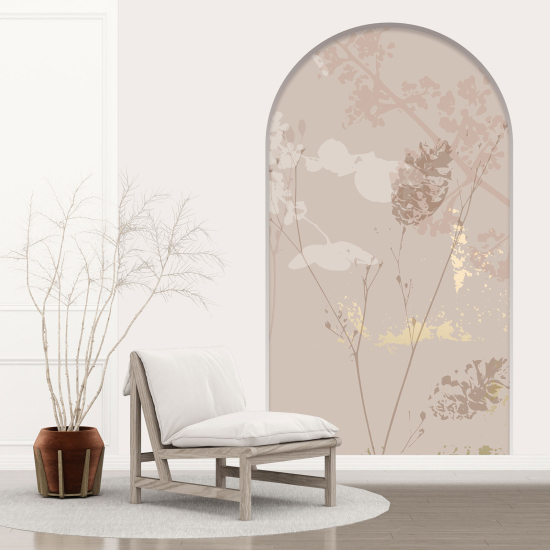 Optical Illusions Arch Wall Sticker - Abstract Leaves