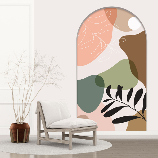 Optical Illusions Arch Wall Sticker - Abstract Leaves