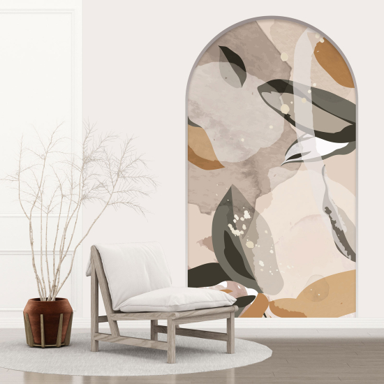 Optical Illusions Arch Wall Sticker - Abstract Leaves