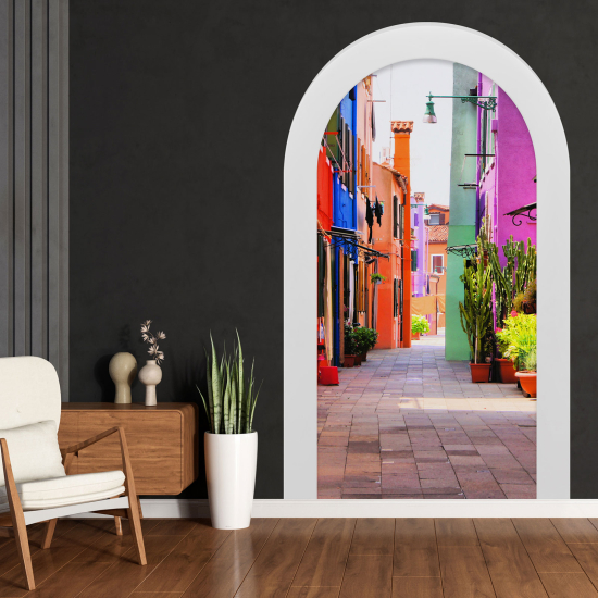 Optical Illusions Arch Wall Sticker - Alley