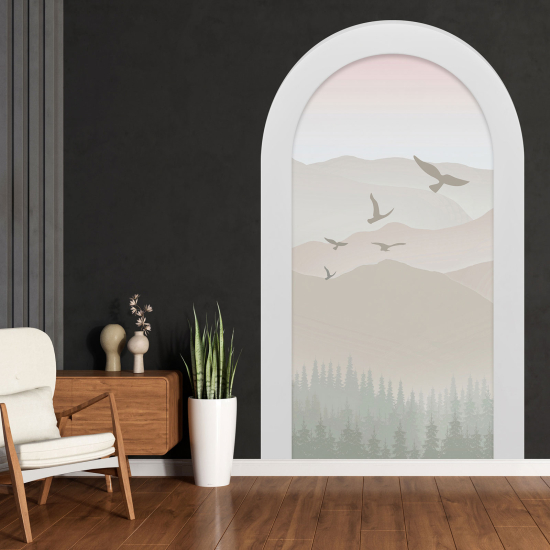 Optical Illusions Arch Wall Sticker - Birds