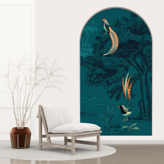 Optical Illusions Arch Wall Sticker - Birds of Paradise