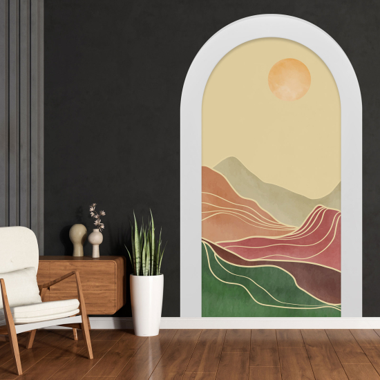 Optical Illusions Arch Wall Sticker - Boho Landscape