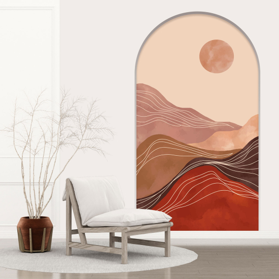 Optical Illusions Arch Wall Sticker - Boho Landscape