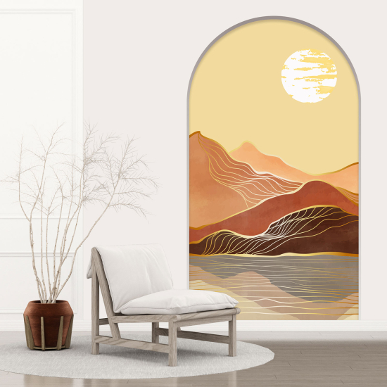 Optical Illusions Arch Wall Sticker - Boho Landscape