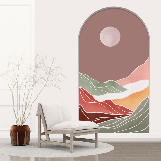 Optical Illusions Arch Wall Sticker - Boho Landscape