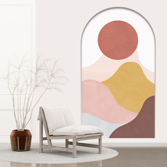 Optical Illusions Arch Wall Sticker - Boho Landscape