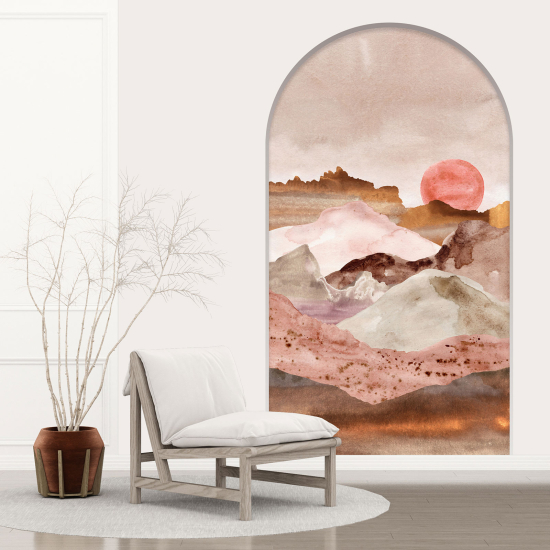 Optical Illusions Arch Wall Sticker - Boho Landscape