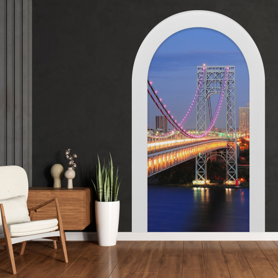 Optical Illusions Arch Wall Sticker - Bridge