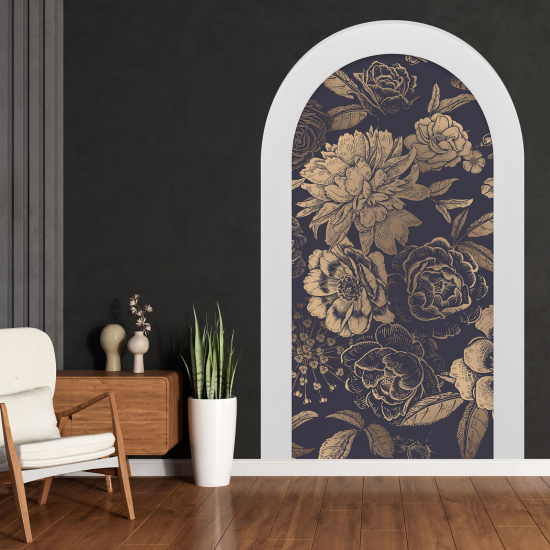 Optical Illusions Arch Wall Sticker - Butterfly Flowers