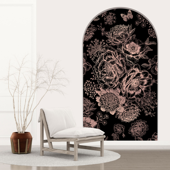 Optical Illusions Arch Wall Sticker - Butterfly Flowers