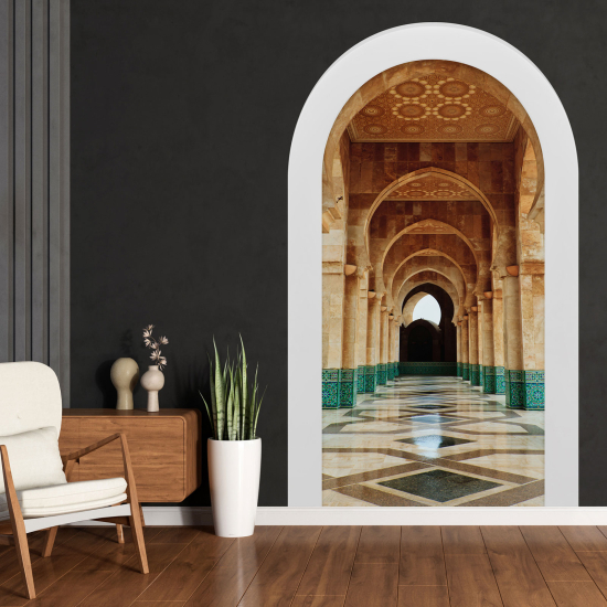 Optical Illusions Arch Wall Sticker - Corridor Hassan II Mosque