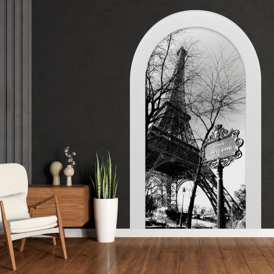 Optical Illusions Arch Wall Sticker - Eiffel Tower