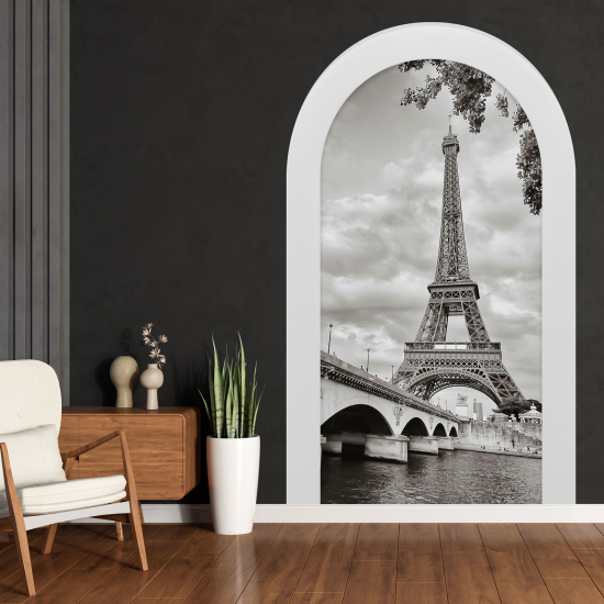 Optical Illusions Arch Wall Sticker - Eiffel Tower