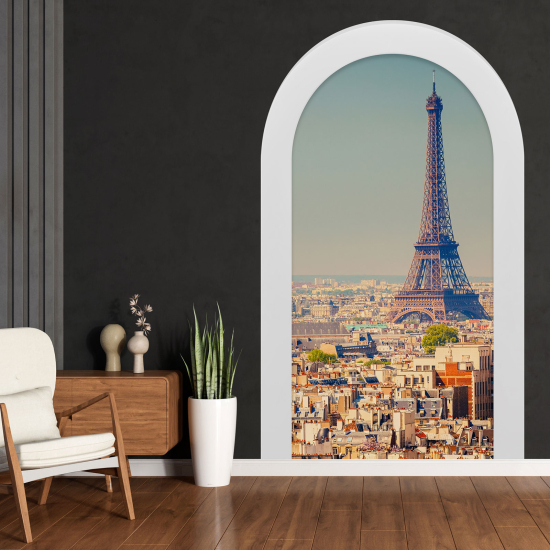 Optical Illusions Arch Wall Sticker - Eiffel Tower