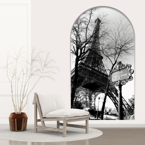 Optical Illusions Arch Wall Sticker - Eiffel Tower