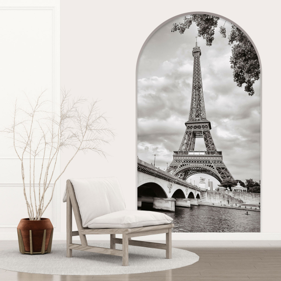 Optical Illusions Arch Wall Sticker - Eiffel Tower