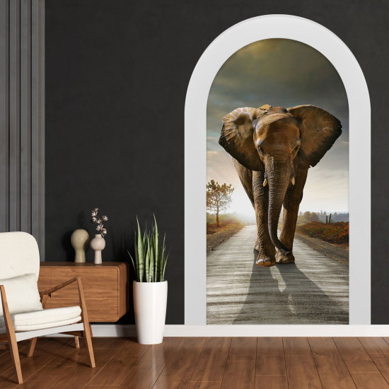 Optical Illusions Arch Wall Sticker - Elephant