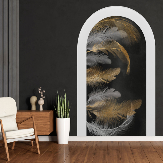 Optical Illusions Arch Wall Sticker - Feathers