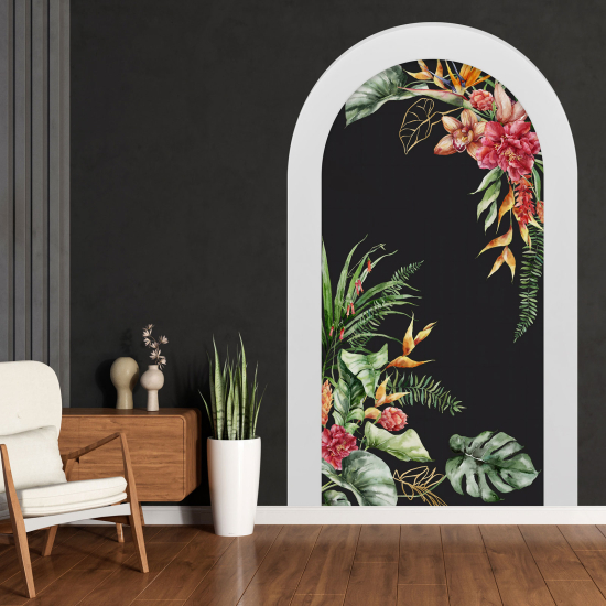 Optical Illusions Arch Wall Sticker - Flowers