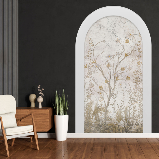 Optical Illusions Arch Wall Sticker - Flowers