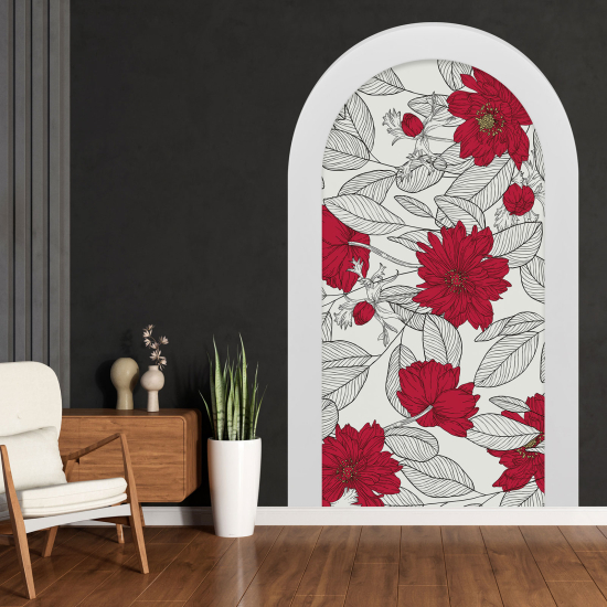 Optical Illusions Arch Wall Sticker - Flowers