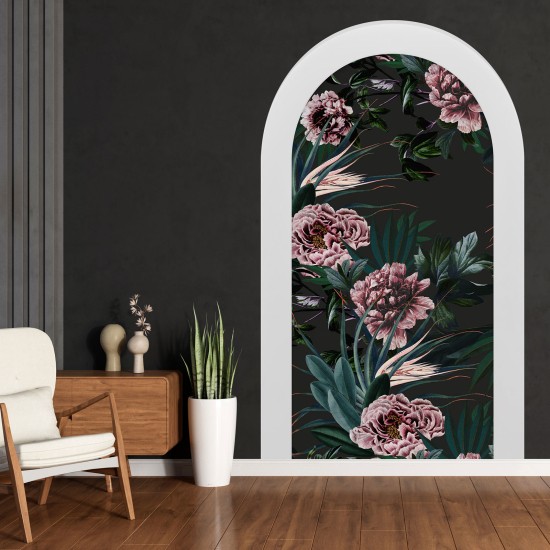 Optical Illusions Arch Wall Sticker - Flowers