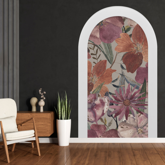 Optical Illusions Arch Wall Sticker - Flowers