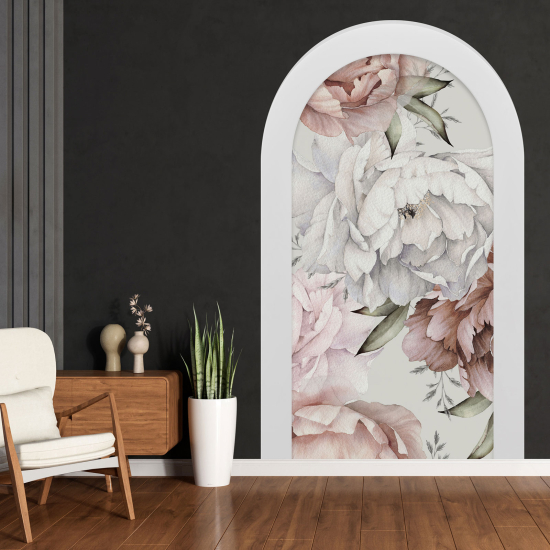 Optical Illusions Arch Wall Sticker - Flowers